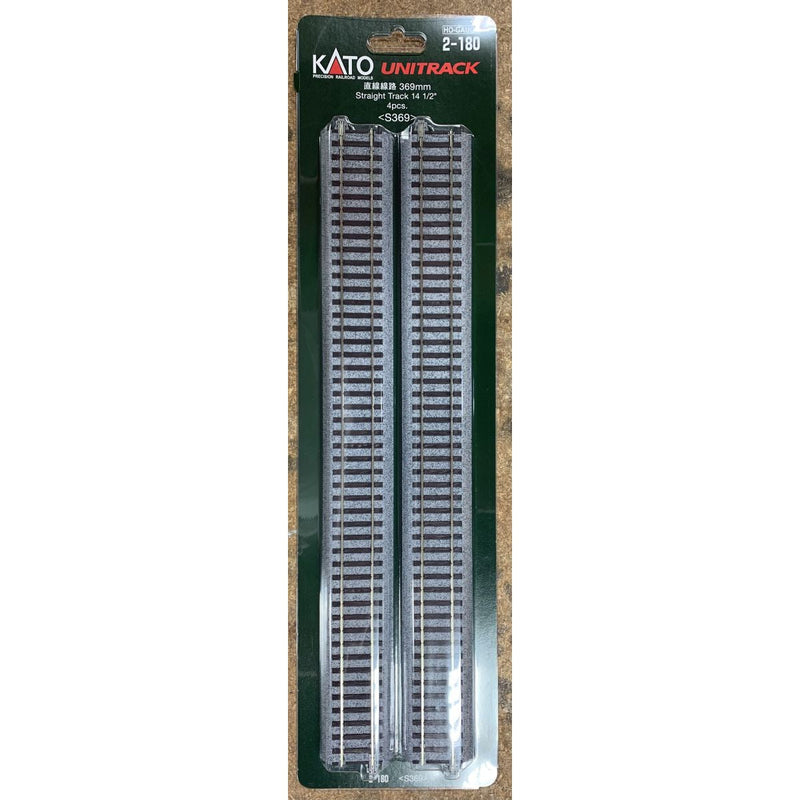 Load image into Gallery viewer, Kato HO Scale Unitrack 369mm Straight Track 4 Pack
