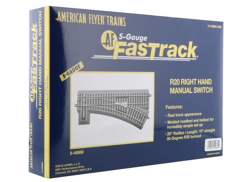 Load image into Gallery viewer, Lionel S Scale AF FasTrack R20 Manual Switch (Right Hand) - 49869
