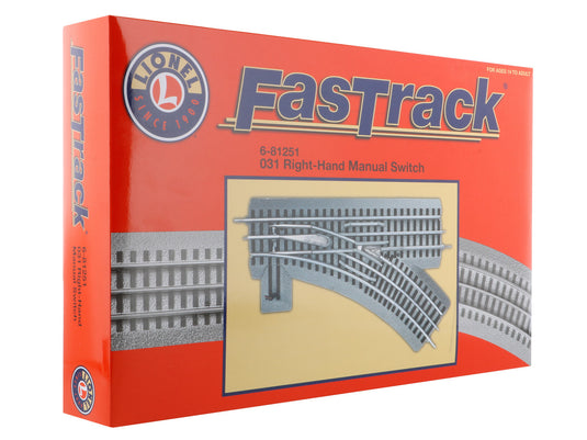 Lionel O Scale FasTrack O31 Manual Switch Right Hand - 81251