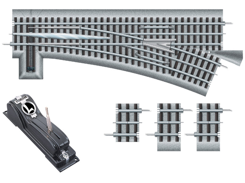 Load image into Gallery viewer, Lionel O Scale FasTrack O60 Remote/Command Control RH Switch - 81950
