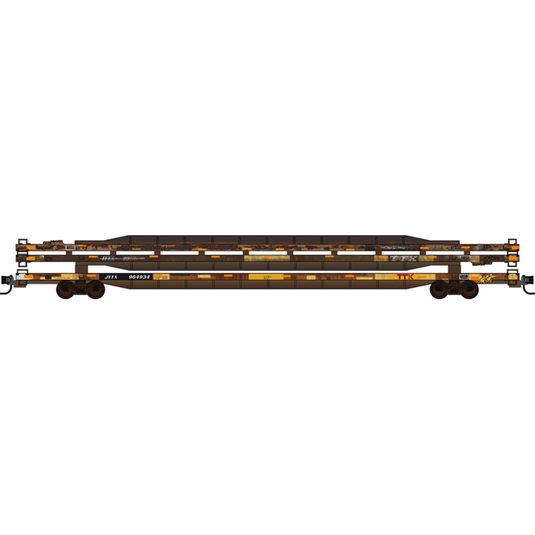 Micro-Trains 071144891 N Scale TTX 89' TOFC Flat Car Weathered w/ Wrecked Flat Cars Load Kit