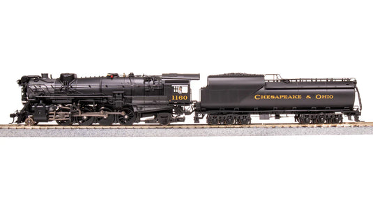 Broadway Limited HO Chesapeake & Ohio #1202 K-2 2-8-2 Mikado w/16-VC Tender - Sound and DCC - Paragon4 (Brass Hybrid)