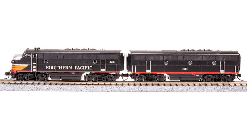 Load image into Gallery viewer, Broadway Limited N Scale SP EMD F3 AB Black Widow Unit-A Diesel #336/536 - 7726
