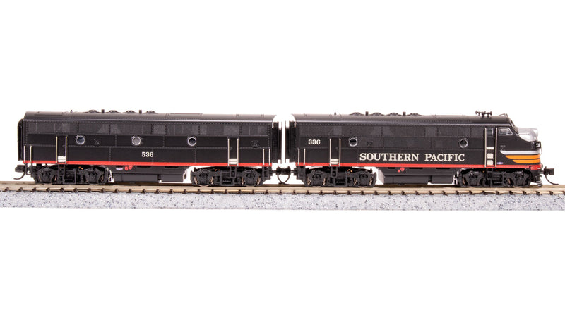 Load image into Gallery viewer, Broadway Limited N Scale SP EMD F3 AB Black Widow Unit-A Diesel #336/536 - 7726
