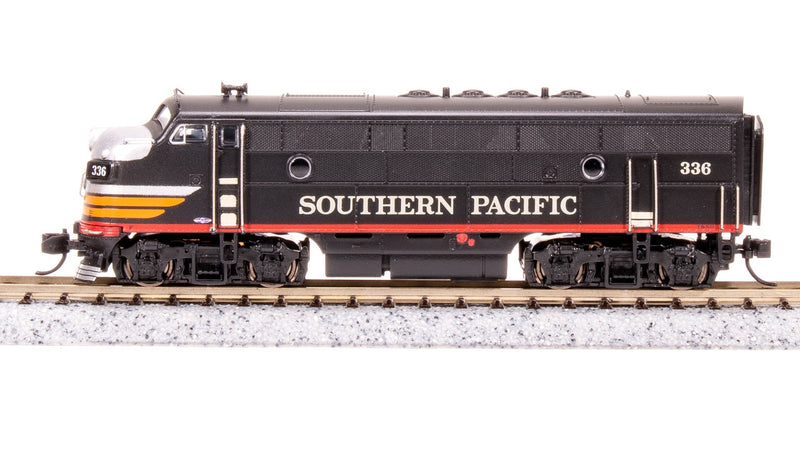 Load image into Gallery viewer, Broadway Limited N Scale SP EMD F3 AB Black Widow Unit-A Diesel #336/536 - 7726
