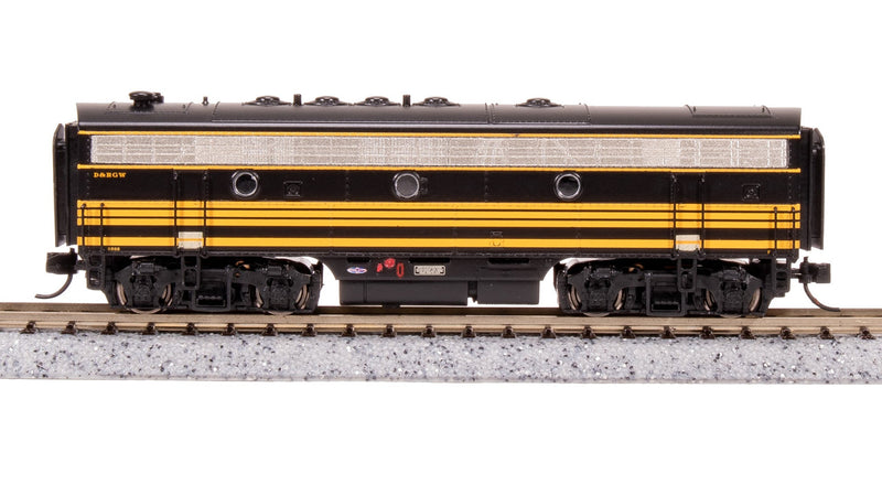 Load image into Gallery viewer, Broadway Limited N Scale DRGW EMD F7 AB Black Diesel Locomotive #5561/5562 - 7754
