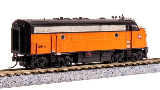 Broadway Limited N MILW EMD F7 AB Orange/Black Diesel Locomotive 108A/111B - 7755