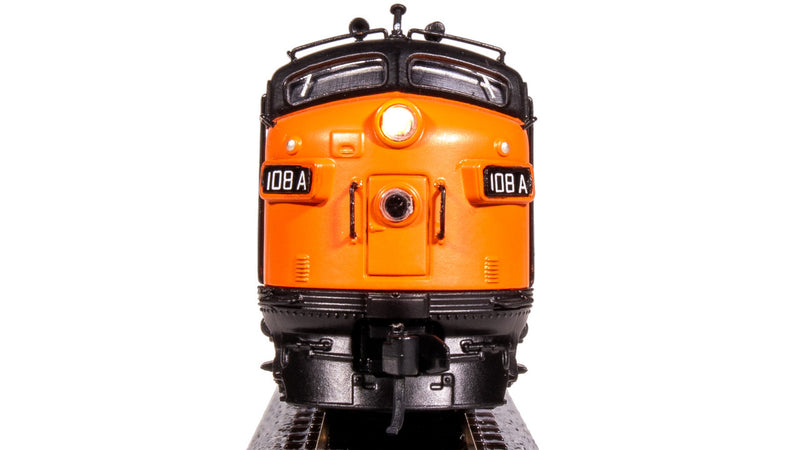 Load image into Gallery viewer, Broadway Limited N MILW EMD F7 AB Orange/Black Diesel Locomotive 108A/111B - 7755
