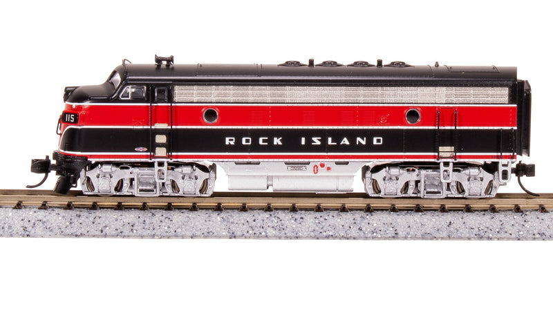 Load image into Gallery viewer, Broadway 7769 CRIP EMD F7A Red/Black w/ Aluminum Trucks Diesel Locomotive #115 - N
