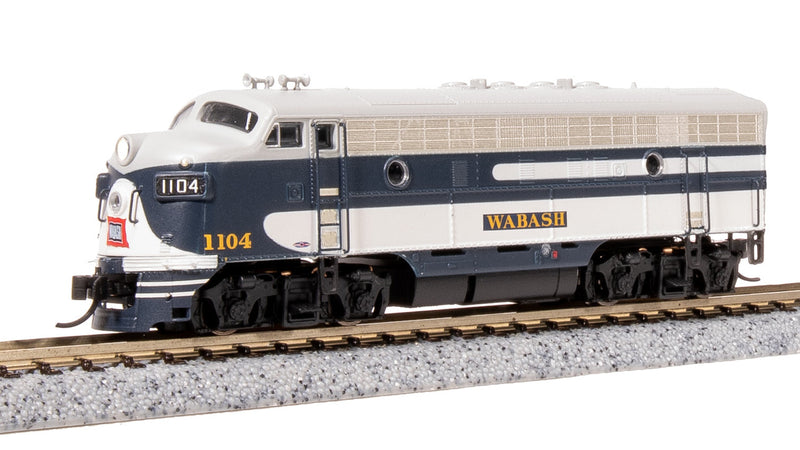 Load image into Gallery viewer, Broadway Limited N Scale WAB EMD F7A As-Delivered Diesel Locomotive #1104A - 7785

