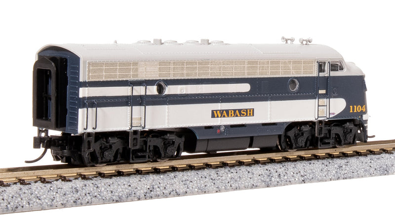 Load image into Gallery viewer, Broadway Limited N Scale WAB EMD F7A As-Delivered Diesel Locomotive #1104A - 7785
