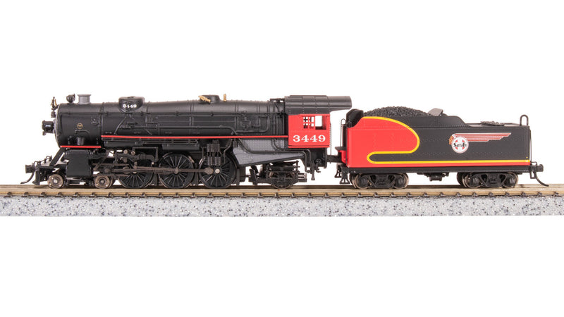 Load image into Gallery viewer, Broadway Limited N ATSF Heavy Pacific 4-6-2 Warbonnet Fantasy Scheme 3449 - 7982
