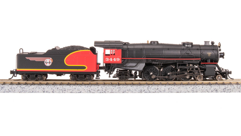 Load image into Gallery viewer, Broadway Limited N ATSF Heavy Pacific 4-6-2 Warbonnet Fantasy Scheme 3449 - 7982
