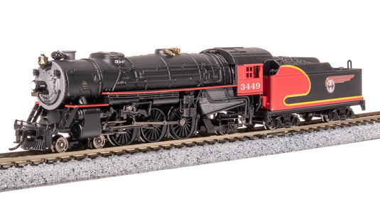 Broadway Limited N ATSF Heavy Pacific 4-6-2 Warbonnet Fantasy Scheme 3449 - 7982
