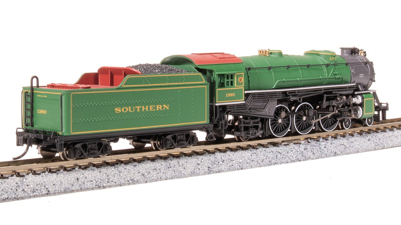 Load image into Gallery viewer, Broadway Limited N Scale Southern Heavy Pacific 4-6-2 Sylvan Green #1386 - 7987
