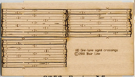 Blair Line 19 Wood Grade Crossing - Kit (Laser-Cut Wood) Rough-Cut One Lane pkg(3) 29/32