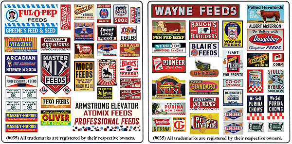 Blair Line 35 Printed Advertising Signs Vintage Feed & Seed Signs N Scale