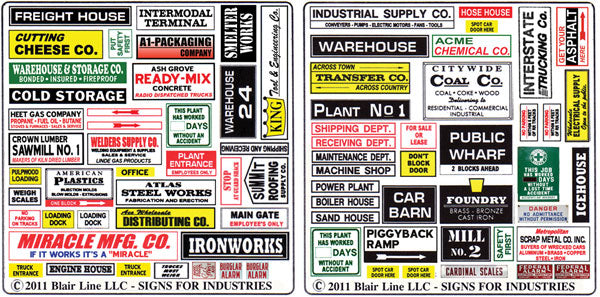 Blair Line 155 Storefront & Advertising Signs Industrial & Manufacturing HO Scale