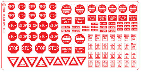 Blair Line 103 Highway Signs Regulatory Signs #2 1930-Present (red white) HO Scale