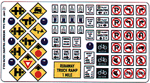 Blair Line 147 Highway Signs Modern Traffic 1971-Present (full color) HO Scale