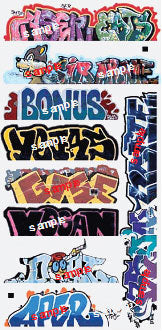 Blair Line 1262 Mega Set Modern Tagger Graffiti Decals #13 pkg(10) N Scale