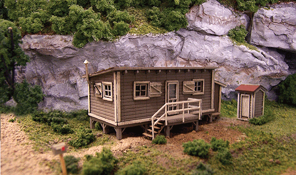 Blair Line 1000 Joe's Cabin w/Outhouse Kit - Cabin: 2-3/8 x 1-1/4