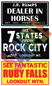 Blair Line 2251 Barn Sign Decals Set #2 - Dealer In Horses See Ruby Falls See Rock City HO Scale