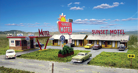 Blair Line 2001 Sunset Motel Kit - Office: 5 x 3-5/16