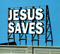 Blair Line 2507 Laser-Cut Wood Billboard Kits - Large for HO S & O Jesus Saves 3-1/2 x 2-1/2