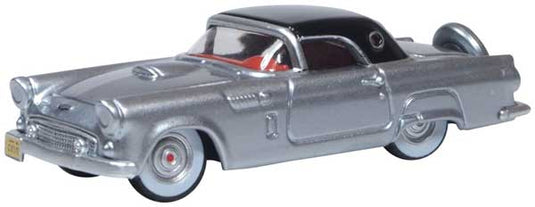 Oxford HO Scale Ford Thunderbird 1956 Gray Metallic / Raven Black