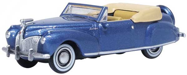 Oxford HO Scale Lincoln Continental 1941 Darian Blue / Tan