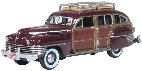 Oxford HO Scale Chrysler Town & Country Woody Wagon 1942 Regal Maroon