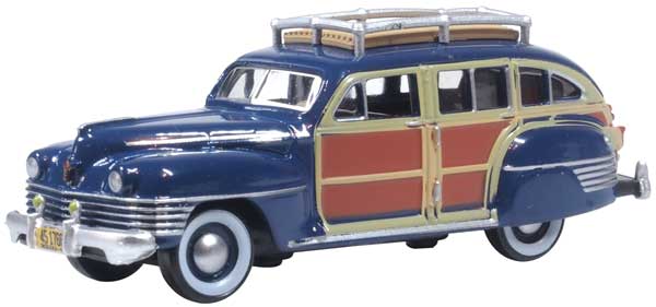 Oxford HO Scale Chrysler Town & Country Woody Wagon 1942 South Sea Blue