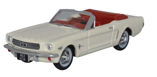 Oxford HO Scale Ford Mustang Convertible 1965 Wimbledon White (