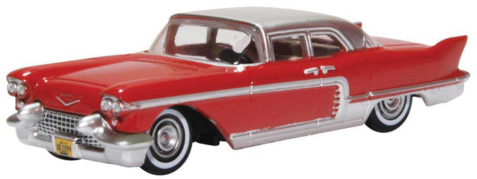 Oxford HO Scale Cadillac Eldorado Brougham 1957 Dakota Red / Stainless Steel