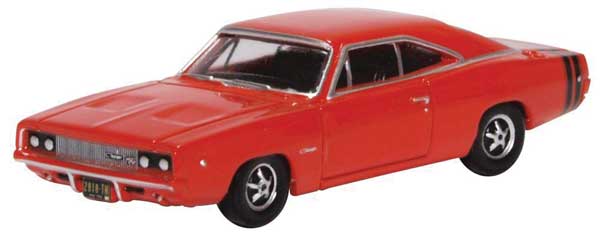 Oxford HO Scale Dodge Charger 1968 Bright Red