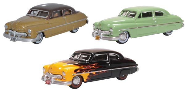 Oxford HO Scale Mercury 8 Coupe 1949 3-Piece 70th Anniversary Set