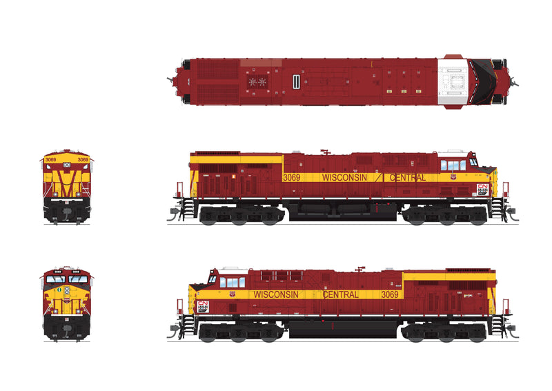 Load image into Gallery viewer, Broadway Limited HO Scale Canadian National Wisconsin Central Heritage 3069 ES44AC GEVO Locomotive DCC/Sound Pargon 4
