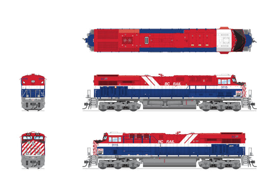 Broadway Limited HO Scale Canadian National BC Rail Heritage 3115 ES44AC GEVO Locomotive DCC/Sound Pargon 4