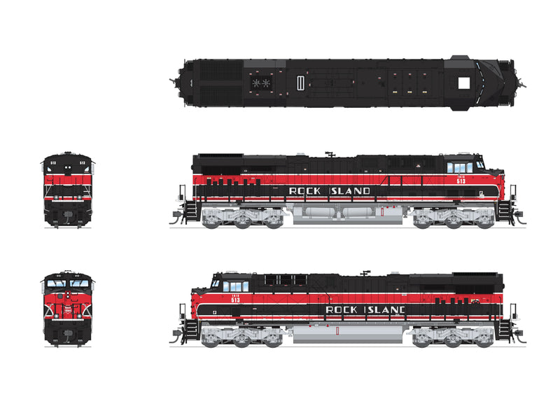 Load image into Gallery viewer, Broadway Limited HO Scale Iowa Interstate IAIS 513 Rock Island ES44AC GEVO Locomotive DCC/Sound Pargon 4
