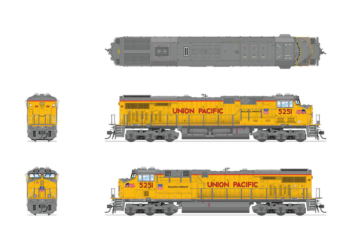 Broadway Limited HO Scale Union Pacific 5251 ES44AC GEVO Locomotive DCC/Sound Pargon 4