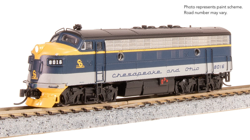 Load image into Gallery viewer, Broadway Limited N Scale F3 A-Unit C&amp;O #8016 DCC Sound Paragon4 Diesel New - 9203
