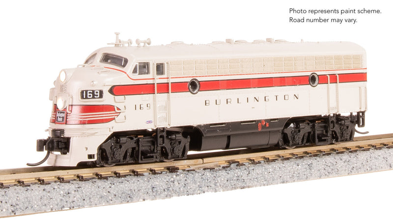 Load image into Gallery viewer, Broadway Limited N Scale F7 A-Unit CBQ #169C DCC Sound Paragon4 Diesel New - 9247
