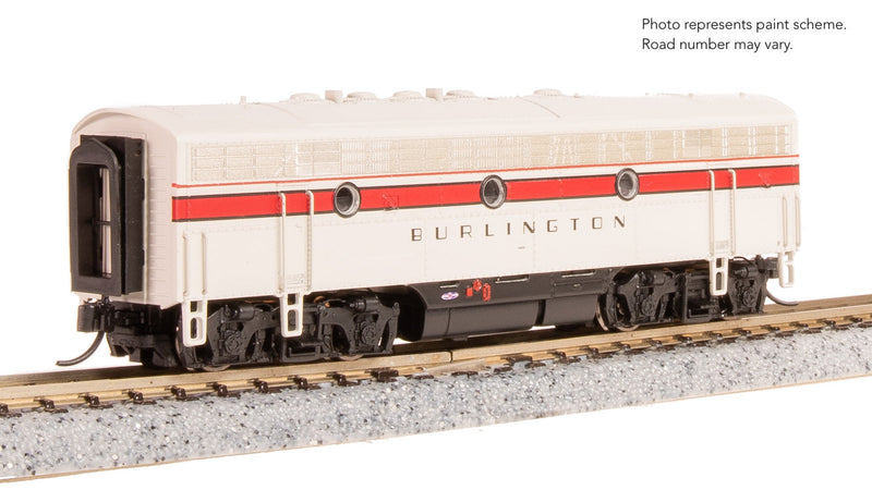 Load image into Gallery viewer, Broadway Limited N Scale F7 B-Unit CBQ #169B DC Stealth Diesel New - 9280
