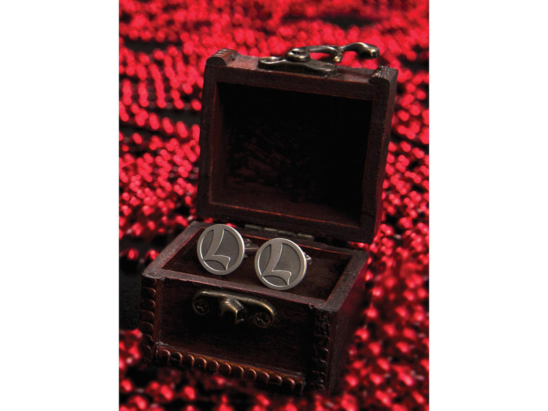 Load image into Gallery viewer, Lionel &quot;L&quot; Pewter Cuff Links In Wood Box - 941042

