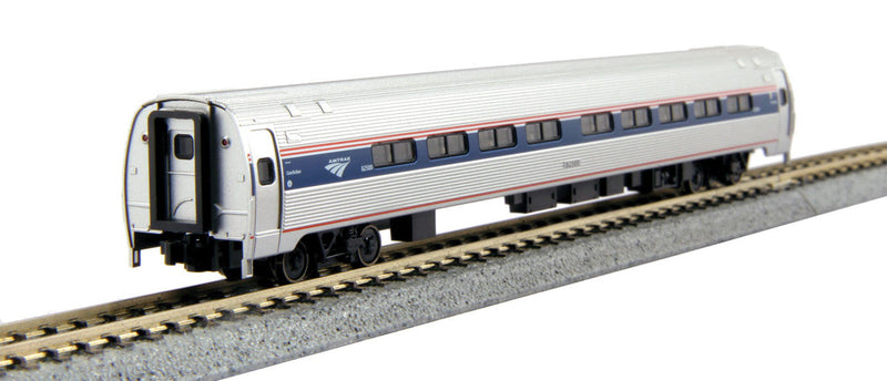 Load image into Gallery viewer, Kato N Scale Budd Amfleet I Set B Cafe and Coach Amtrak Phase VI 2-Car Set
