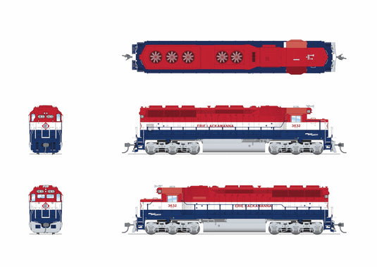 Broadway Limited HO 9800 SD45 Erie Lackawanna 3632 Bicentennial Paint Paragon4 Sound/DC/DCC HO