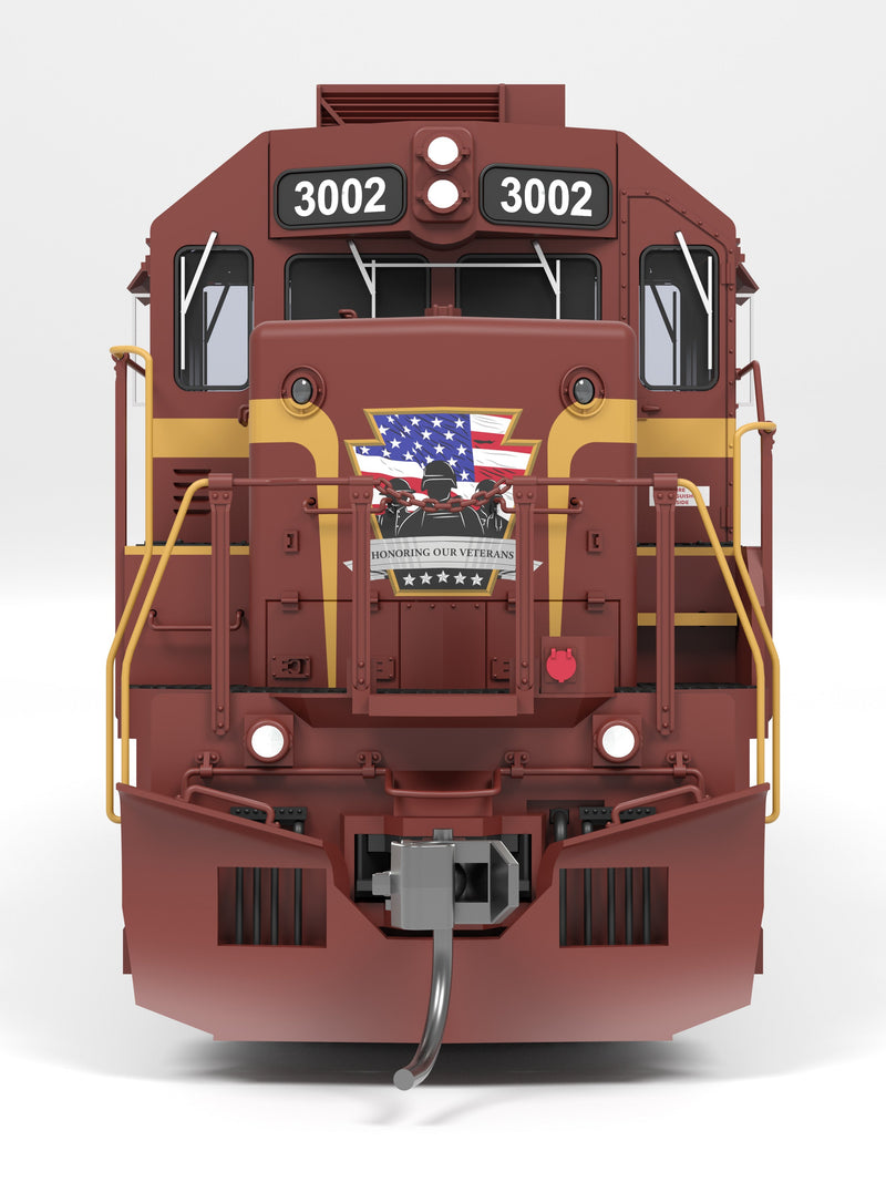 Load image into Gallery viewer, Broadway Limited HO 9811 SD45 Louisville &amp; Indiana 3002 "Honoring Our Veterans" No-Sound / DCC-Ready HO
