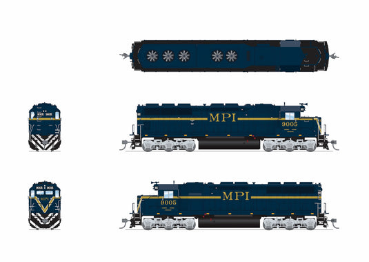 Broadway Limited HO SD45 MPI 9005 Blue w/ Gold No-Sound / DCC-Ready HO