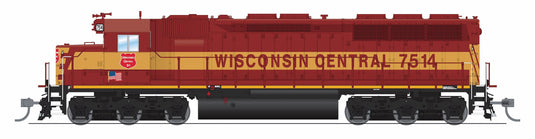 Broadway Limited HO SD45 Wisconsin Central 7522 Maroon & Yellow No-Sound / DCC-Ready HO